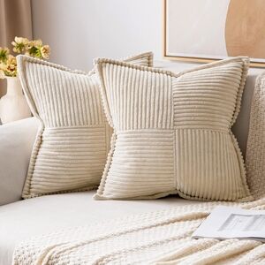 Corduroy Pillow Covers with Splicing Set of‎ 2